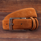 Women belt New Fashion Genuine Leather Suede Men Cowhide Belt Luxury Brand Brushed Metal Pin Buckle