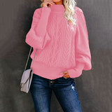 Ladies Loose Long-sleeved Knitted Solid Color Sweater women