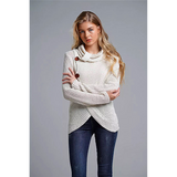 Women warm wool OL commuter high-neck long-sleeved large size loose cardigan sweater women