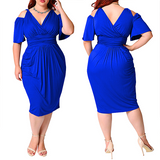 Large off shoulder waist sexy elegant dress women clothes casual big size plus dress