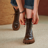 Women shoes soft leather British style was thin and thick-bottomed motorcycle Martin boots women's short boots autumn and winter ins tide