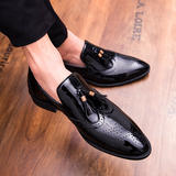 Men's Breathable Casual Leather Block Shoes — Flat Sole