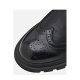 Men shoes Martin boots leather thick-soled winter high-top brogue men's boots British mid-top zipper boots short boots