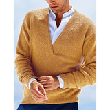 New Fall Vintage Men's Sweater Pullover Long Sleeves Fashion V-Neck Men's Knitwear