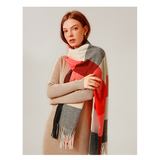 Women cashmere Shawl Scarf Winter Warmth Cashmere Tassel Plaid Long Bib