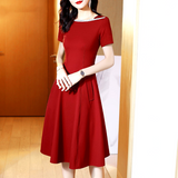 Women dress Retro Hepburn Style Waist Closing Slim Feminine Dress