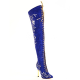 Women boots elegant embroidered boots over the knee boots fashion zipper stiletto