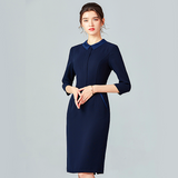 Commuter ol temperament dress new women's elegant waist thin mid-length hip step skirt