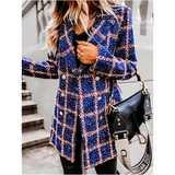 Autumn And Winter New Mid Length Suit Double Breasted Long Sleeved Women's Woolen Coats