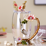 Flower Crystal Glass Mug — Elegant Floral Glassware