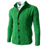 men Fall/Winter Casual Single-Breasted Stand-up Collar Cardigan Sweater Men Loose Plus Size Jacket Men Knitwear