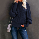 Ladies Loose Long-sleeved Knitted Solid Color Sweater women