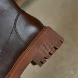 Women shoes soft leather British style was thin and thick-bottomed motorcycle Martin boots women's short boots autumn and winter ins tide