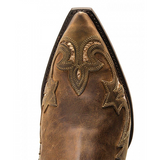 Men shoes low heel pointed toe burning flower straps men's riding men's boots