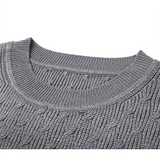 Men vest knit vest men's round neck sleeveless sweater solid color jacqué vest