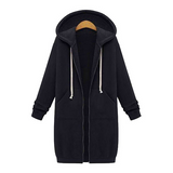 Women hooded long-sleeved winter sweater women's jacket in a long thick shirt