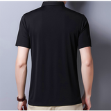 Men's Mulberry Silk Polo Shirt — Short Sleeve, Ice Wire Business Casual