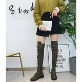 Women shoes Lace-up Over-the-knee knee-high boots ladies flat boots over the knee