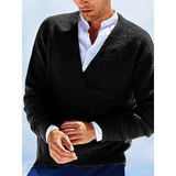 New Fall Vintage Men's Sweater Pullover Long Sleeves Fashion V-Neck Men's Knitwear