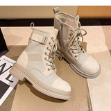 Women shoes British style thick bottom heightened Martin boots women's autumn, summer and winter thin mid-tube short boots