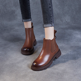 Women shoes Round head style smoke boots female sheepskin boots autumn new leather