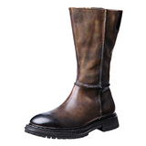 Men shoes new retro Martin boots men's handmade thick bottom cowhide boots British style trend knight boots motorcycle boots men