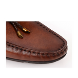 Men's Handmade Cowhide Leather Pea Shoes — Casual Loafers