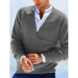 New Fall Vintage Men's Sweater Pullover Long Sleeves Fashion V-Neck Men's Knitwear