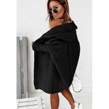 New women cardigan coat casual knitted hooded bat sleeve coat winter