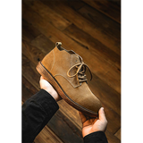 Men shoes thin breathable retro wild British style mid-top tooling boots simple trend men's shoes
