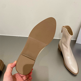 Women shoes pointed toe short boots women's autumn and winter thick heel back zipper