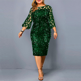 DRESS glitter dress Plus Size Sequin Party Dress
