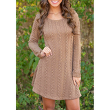 Women Causal  Short Sweater Dress Female Autumn Winter White Long Sleeve Loose knitted Sweaters Dresses