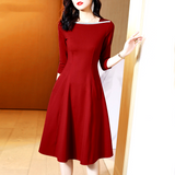 Women dress Retro Hepburn Style Waist Closing Slim Feminine Dress