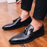 Men's Breathable Casual Leather Block Shoes — Flat Sole