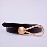 Women's Thin Leather Fashion Belt — Lacquer Finish Jeans Belt