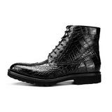 Men shoes Siam Leather men shoes combat boots male crocodile boots fashion British rubber sole bottom thick