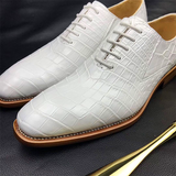 Men shoes men crocodile leather shoes male wedding shoes white shoes leather sole shoes luce up