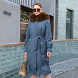 Fur women's winter new long detachable rex rabbit inner bile fur all-in-one fur coat