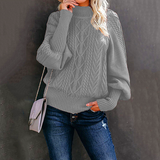Ladies Loose Long-sleeved Knitted Solid Color Sweater women