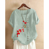 Women summer short sleeves Retro Fashion Loose Casual Short Sleeve T-Shirt Women