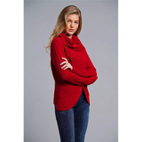 Women warm wool OL commuter high-neck long-sleeved large size loose cardigan sweater women
