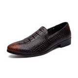 Men shoes pointed casual small leather shoes crocodile pattern men's shoes mens leather shoes