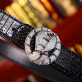 Men's Ultra-Luxury Real Crocodile Leather Belt — Snake Buckle