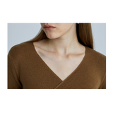 Women dress Wool V-neck Temperament Slim Waist Knit