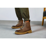 Men's High-Top Genuine Leather Snow Boots