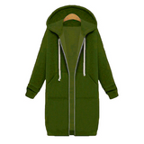 Women hooded long-sleeved winter sweater women's jacket in a long thick shirt
