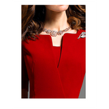 Women dress slim split professional work formal wear temperament elegant intellectual mid-sleeve dress woman