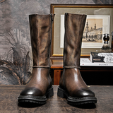 Men shoes new retro Martin boots men's handmade thick bottom cowhide boots British style trend knight boots motorcycle boots men