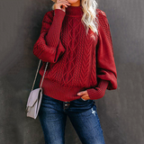 Ladies Loose Long-sleeved Knitted Solid Color Sweater women